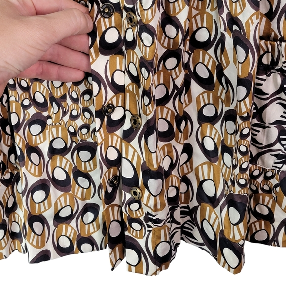 Anthropology Parameter Modern Graphic A Line Mid Length Skirt Snap Pockets NWT - Picture 6 of 14